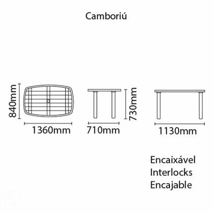 Imagem de Mesa Retangular Tramontina Camboriú Basic Branco