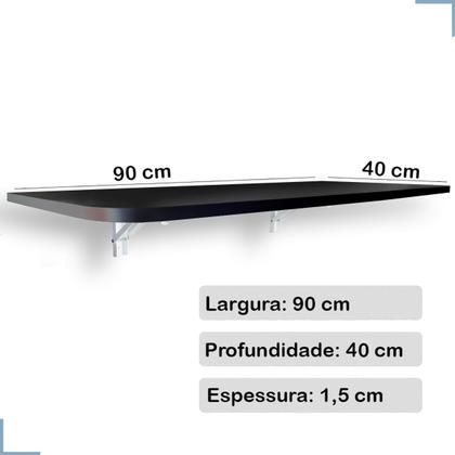 Imagem de Mesa Retrátil 90x40cm Preta Compacta, Funcional e Ideal para Espaços Pequenos