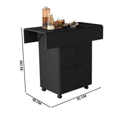 Imagem de Mesa Retrátil Com 4 Bancos Embutidos Preto Annie Basoto