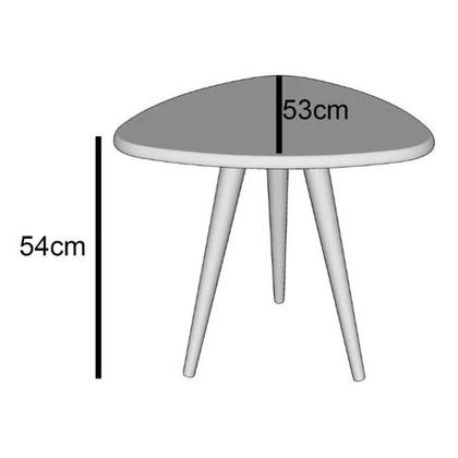 Imagem de Mesa Retrô Lateral Gabriela Pé Palito Tampo de Madeira Triangular