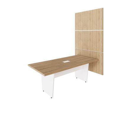 Imagem de Mesa Reunião 2,00m x 0,90m 1Cx Tomada e 3 Painéis de TV F5