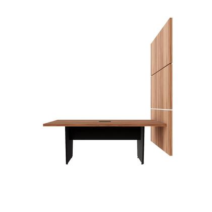 Imagem de Mesa Reunião 2,00m x 0,90m 1Cx Tomada e 3 Painéis de TV F5