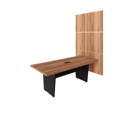 Imagem de Mesa Reunião 2,00m x 0,90m 1Cx Tomada e 3 Painéis de TV F5