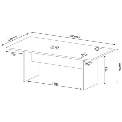 Imagem de Mesa Reunião 200x75,5x100 cm Nogal Tecnomobili