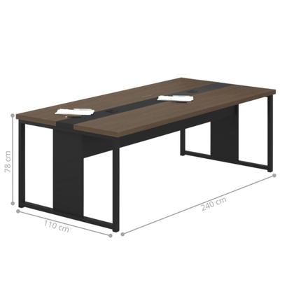 Imagem de Mesa Reunião 6 Lugares Grande 2,40m Freijó Com Passa Fio