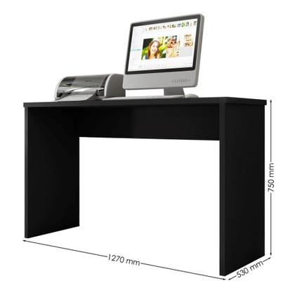 Imagem de Mesa Ronda Preto TX 127cm Escritório Home Office Estrutura MDP 25mm