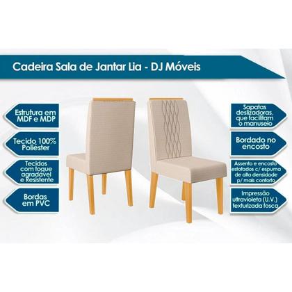 Imagem de Mesa Sala Celeste 103 + 4 Cad Lia Cedro DJ Móveis