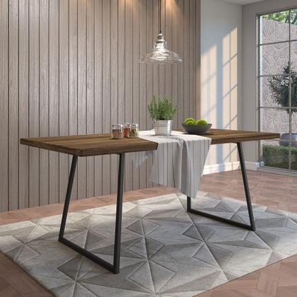 Imagem de Mesa Sala de Jantar Cozinha Ogleary 190cm Grafite Madeira Maciça Rustic Brown G54 - Gran Belo