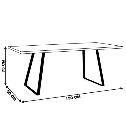 Imagem de Mesa Sala de Jantar Cozinha Ogleary 190cm Grafite Madeira Maciça Rustic Brown G54 - Gran Belo