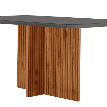 Imagem de Mesa Sala de Jantar Olimpia 120cm Em MDF e Vidro Com Canto Copo