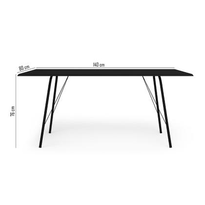 Imagem de Mesa Sala de Jantar Paraty Preto 140x80cm Tampo Preto