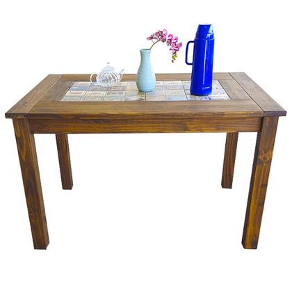 Imagem de Mesa Sala Jantar 120cm Madeira Pinus Tampo Cerâmica Resistente Design Moderno Qualidade Durável