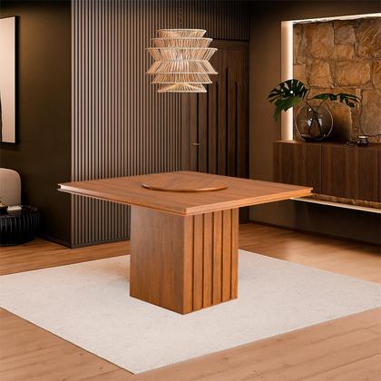 Imagem de Mesa Sala Jantar Santiago 136x136cm com Prato Giratorio