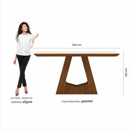 Imagem de Mesa Santiago Com 6 Cadeiras Sextavada Frei/off/material sintético Caramelo - M.a