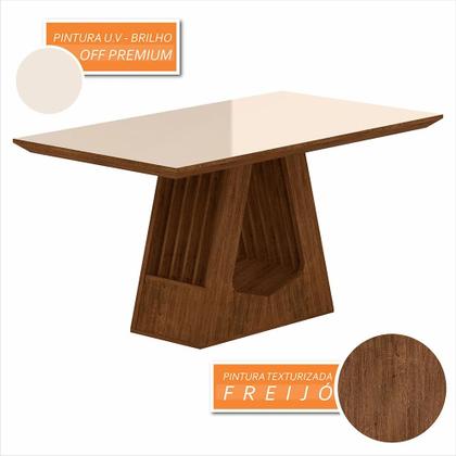 Imagem de Mesa Santiago Com 6 Cadeiras Sextavada Frei/off/material sintético Caramelo - M.a