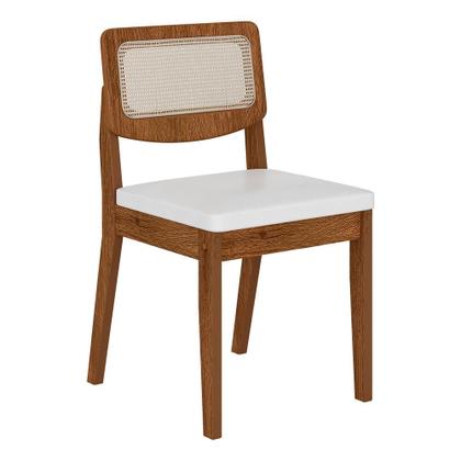 Imagem de Mesa Santiago Com 6 Cadeiras Sextavada Freijó/off/material sintético Branco - M.a