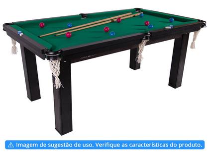 Imagem de Mesa Sinuca 1,87 x 1,08 Tecido VERDE Procopio tampo MDF + acessórios