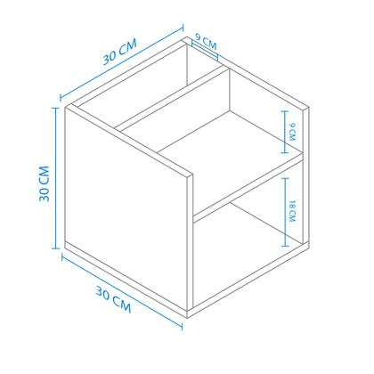 Imagem de Mesa suspensa de cabeceira mdf com suporte superior e nicho 30x30cm