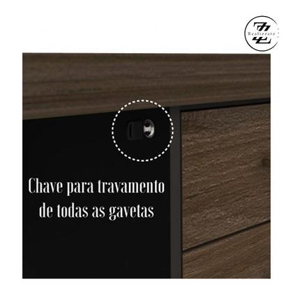 Imagem de Mesa tamburato com gavetas ii ld - charuto/preto 6106