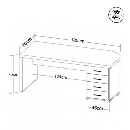 Imagem de Mesa tamburato com gavetas ii ld - charuto/preto 6106