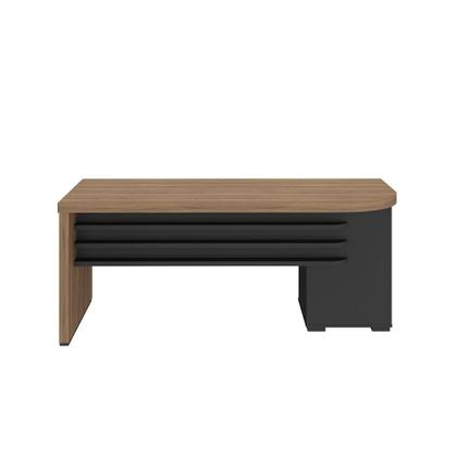 Imagem de Mesa Tamburato Com Gavetas Lado Esquerdo Artany Cor Nogal com Preto