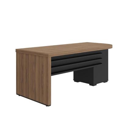 Imagem de Mesa Tamburato Com Gavetas Lado Esquerdo Artany Cor Nogal com Preto