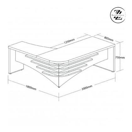 Imagem de Mesa tamburato diretor ii ld - carvalho/branco 6209