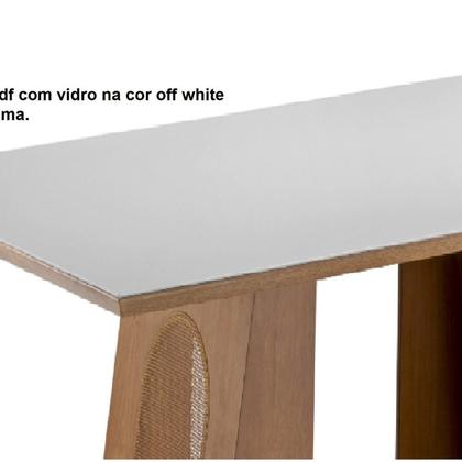 Imagem de Mesa Tampo Mdf e Vidro 100x200cm Celine