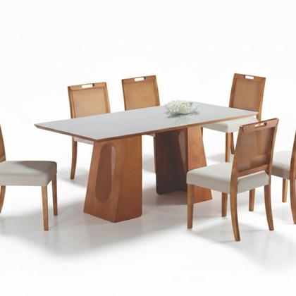 Imagem de Mesa Tampo Mdf e Vidro 160x90cm Celine