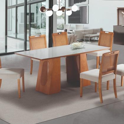 Imagem de Mesa Tampo Mdf e Vidro 160x90cm Celine