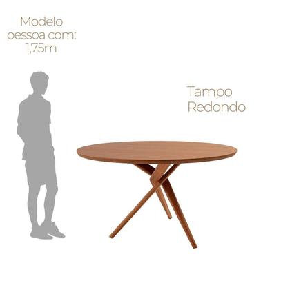 Imagem de Mesa Tampo Redondo 135x135cm Madeira Maciça Hope