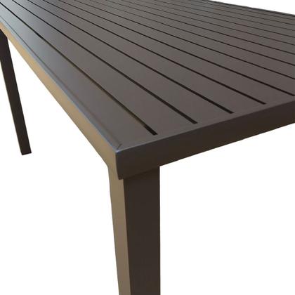 Imagem de Mesa Tampo Ripado Retangular 1.40X0.80M Alumínio Marrom