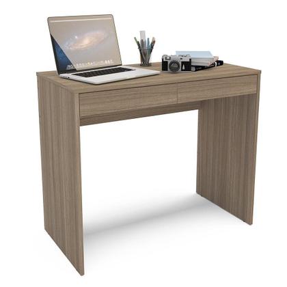 Imagem de Mesa Tijuca para Escritório e Notebook com 2 Gavetas - Castanho
