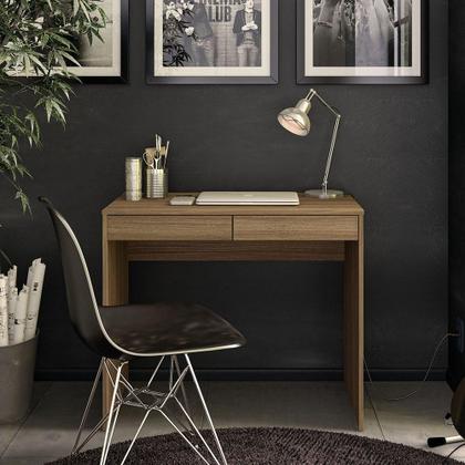 Imagem de Mesa Tijuca para Escritório e Notebook com 2 Gavetas - Castanho