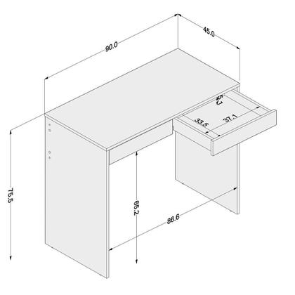 Imagem de Mesa Tijuca para Escritório e Notebook com 2 Gavetas - Castanho