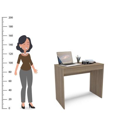 Imagem de Mesa Tijuca para Escritório e Notebook com 2 Gavetas - Castanho