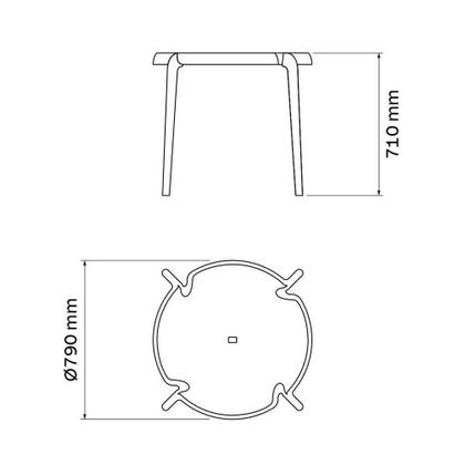 Imagem de Mesa Tramontina Clarice Em Polipropileno E Fibra De Vidro Marrom Tramontina