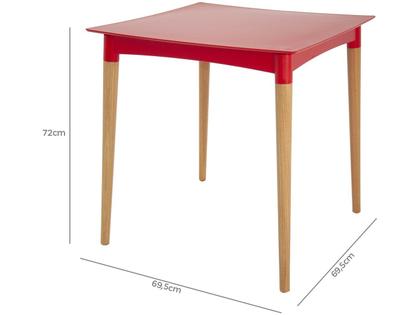 Imagem de Mesa Tramontina Diana 70 x 70 x 72 cm em Polipropileno Vermelho com Pernas de Madeira