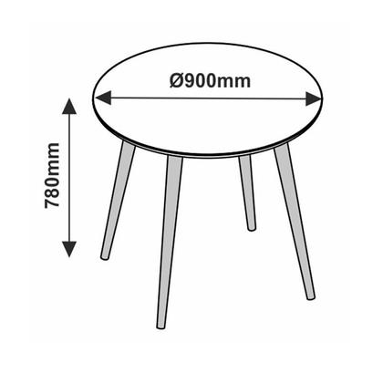 Imagem de Mesa Veneza Redonda 900 com Tampo Vidro Off-White - Casa D