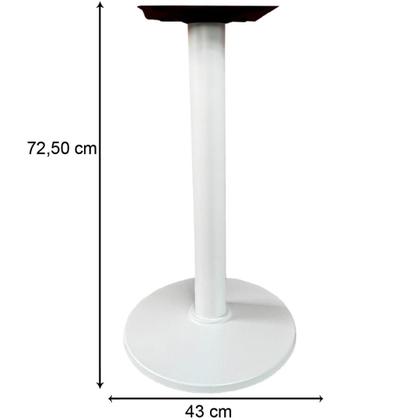 Imagem de Mesa Zeta Ferro Branco 75 cm (Alt) Disco Redondo Tampo MDP Redondo 70 cm (Larg) x 2,5 cm (Alt) Walnut