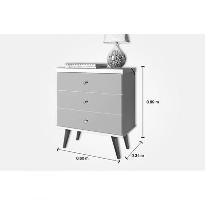 Imagem de Mesas de Cabeceira 3 Gavetas Status