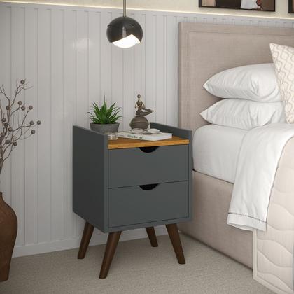 Imagem de Mesas De Cabeceira Retrô Pés Palito Em Madeira Maciça Juma  Várias Cores