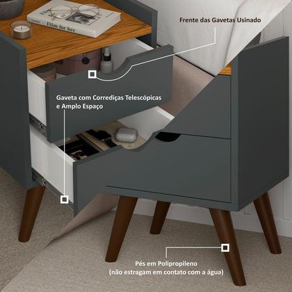 Imagem de Mesas De Cabeceira Retrô Pés Palito Em Madeira Maciça Juma  Várias Cores