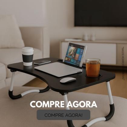 Imagem de Mesinha Apoio Dobrável Cama Sofá Notebook Tablet Refeição Mesa Home Office