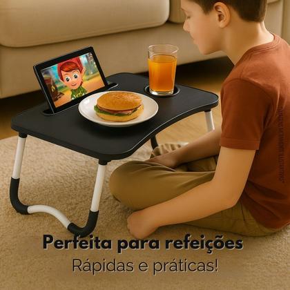 Imagem de Mesinha Apoio Dobrável Cama Sofá Notebook Tablet Refeição Mesa Home Office