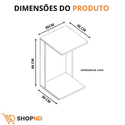 Imagem de Mesinha Apoio Lateral ao Sofá Centro Canto Apoiar Notebook 