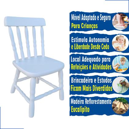 Imagem de Mesinha Branca Criança Infantil Madeira Resistente Atividades Kids Educativa Menina Menino Conjunto Mesa Cadeira Escola