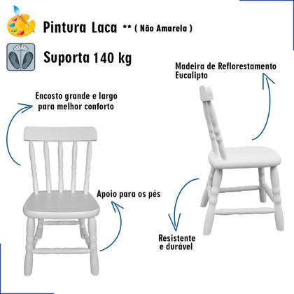 Imagem de Mesinha Branca Criança Infantil Madeira Resistente Atividades Kids Educativa Menina Menino Conjunto Mesa Cadeira Escola