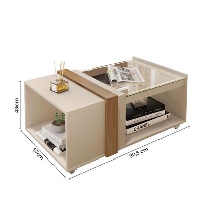 Imagem de Mesinha Centro Sala Estar Vidro Encima Resistente Qualidade