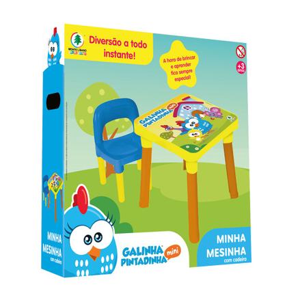 Imagem de Mesinha com 1 Cadeirinha Infantil Para Atividades Galinha Pintadinha
